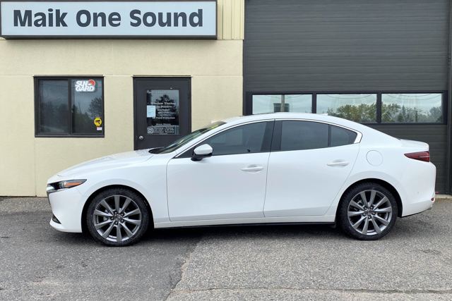 2021 Mazda3 with professional window tint in North Bay